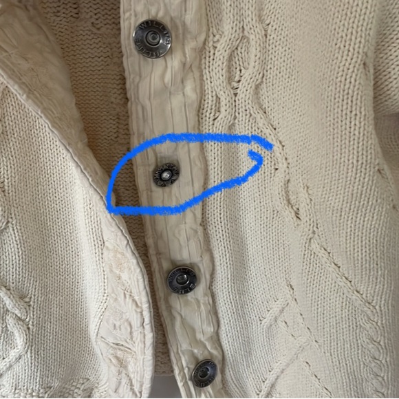 Blue Willi’s cotton cabled sweater with Cotton fabric placket and collar - Picture 4 of 5